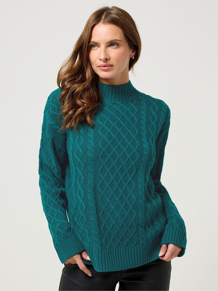 M&Co Green Cable Jumper - Image 1 of 5