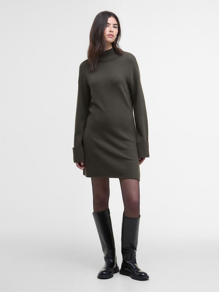 Barbour® International Green Lana Knit Mini Dusty Dress - Image 1 of 7 Barbour® International Green Lana Knit Mini Dusty Dress - Image 1 of 7