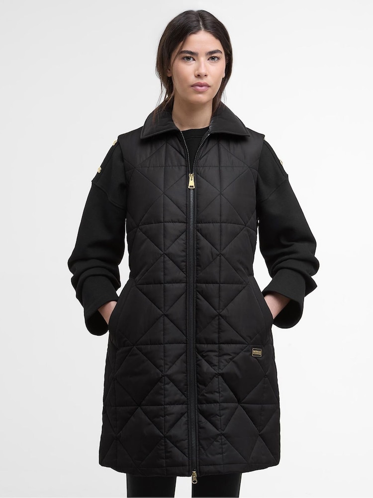 Barbour® International Black Reno Quilted Gilet - Image 1 of 7 Barbour® International Black Reno Quilted Gilet - Image 1 of 7
