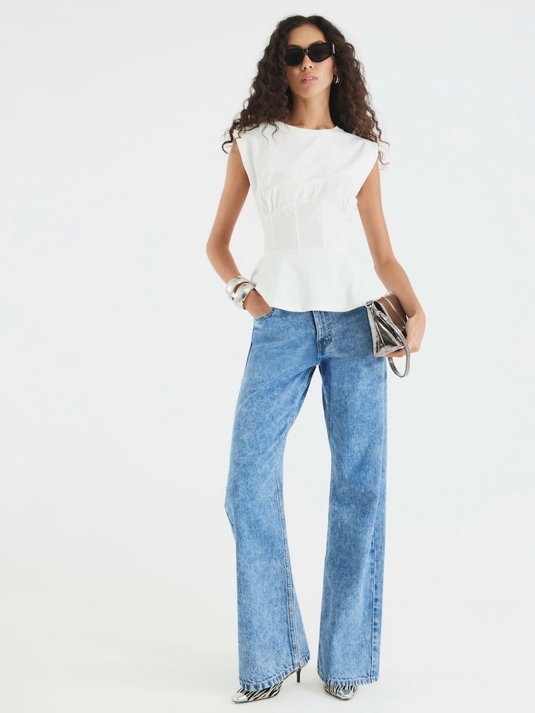 River Island White SL Utility Tie Back Top - Image 2 of 4