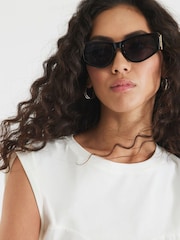 River Island White SL Utility Tie Back Top - Image 3 of 4