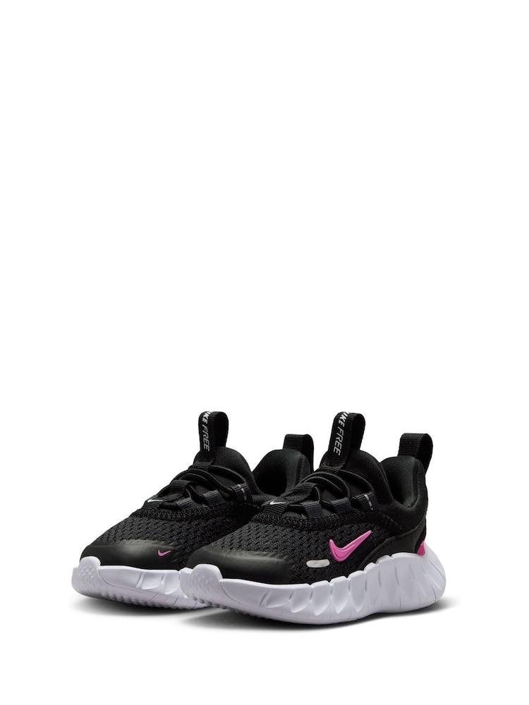 Nike Black/Pink Free Ride Baby/Toddler Trainers - Image 2 of 5