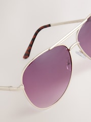 Gold Aviator Style Sunglasses - Image 3 of 3