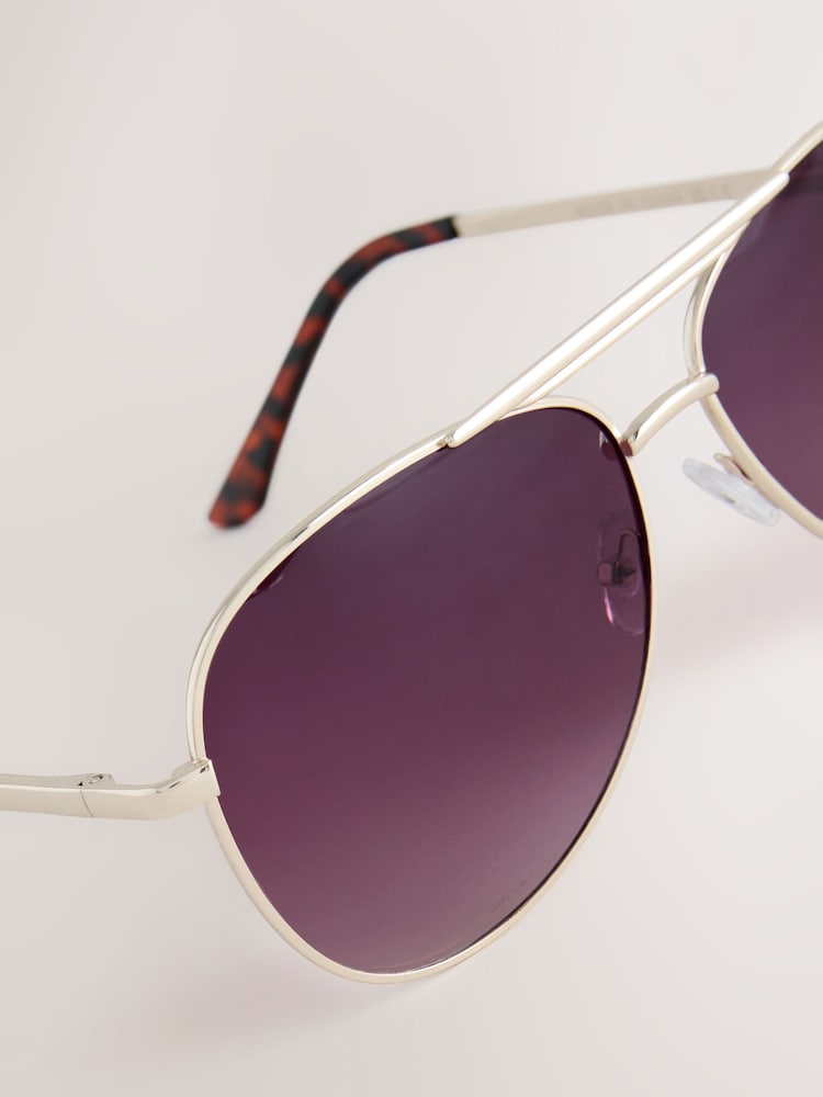 Qızıl - Aviator Style Günəş eynəkləri - 5şəkildən 5 şəkil