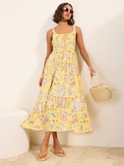 Friends Like These Yellow Bow Front Midi Dress - Image 1 of 5