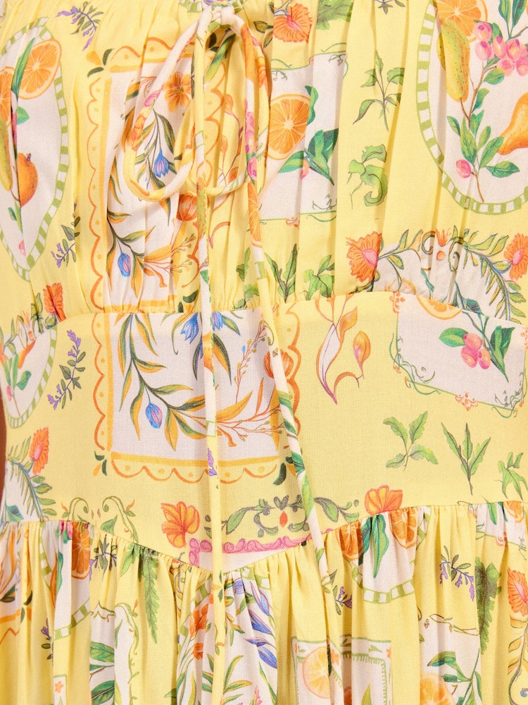Buy Friends Like These X Lucy Mecklenburgh Yellow Gathered Waist Midi Dress  from Next Canada