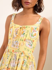 Friends Like These Yellow Bow Front Midi Dress - Image 4 of 5