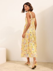 Friends Like These Yellow Bow Front Midi Dress - Image 5 of 5