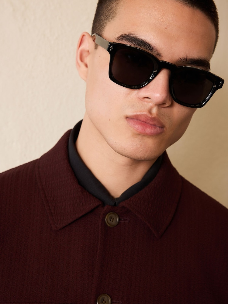 Black Preppy Chunky Polarised Sunglasses - Image 2 of 5