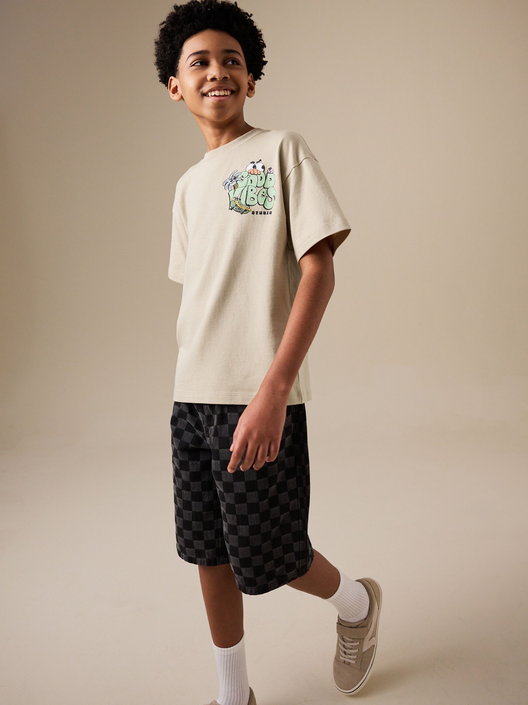 Buy Stone Back Print Short Sleeve Graphic T-Shirt (3-16yrs) from