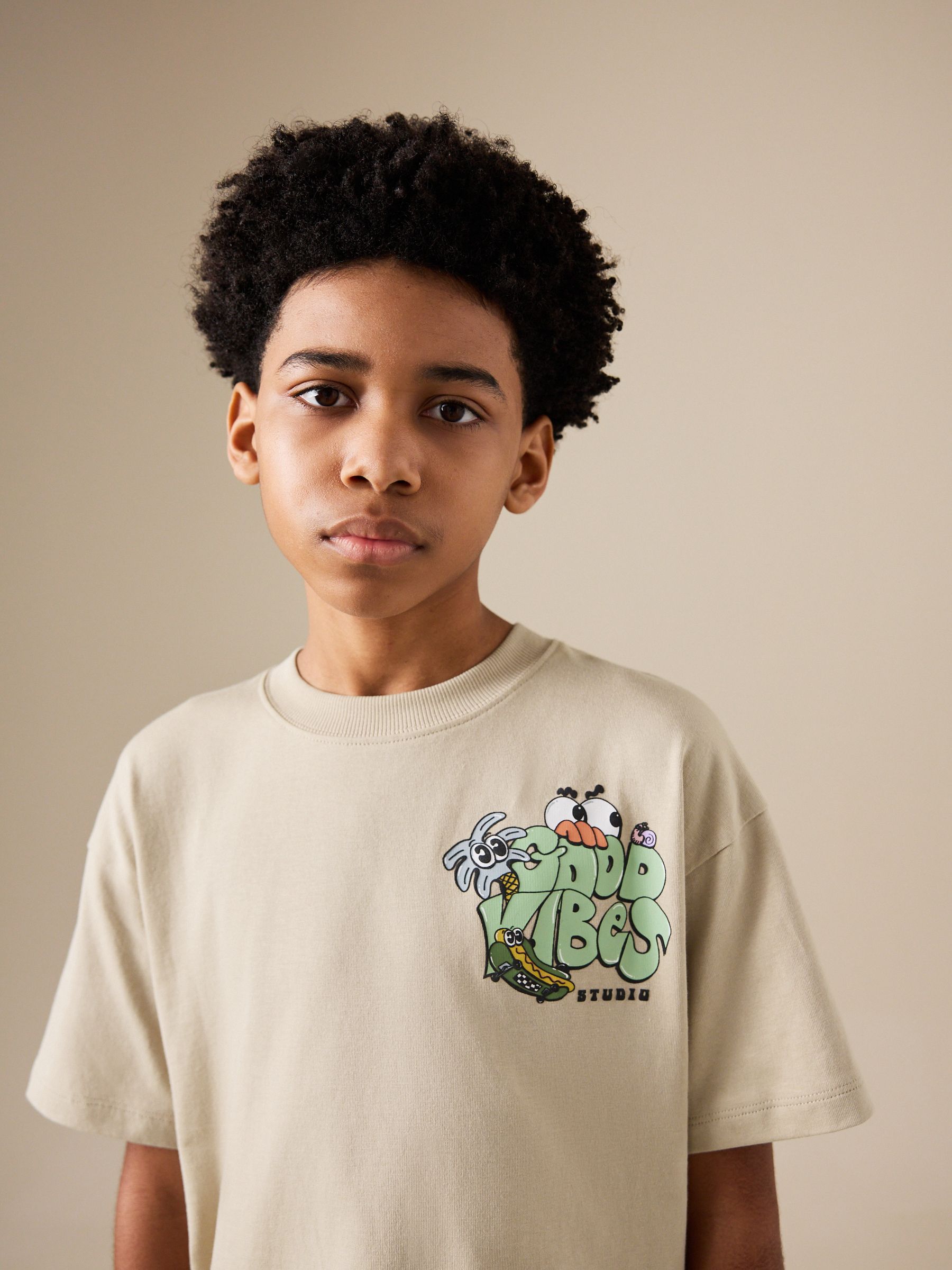 Buy Stone Back Print Short Sleeve Graphic T-Shirt (3-16yrs) from