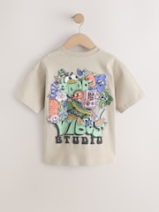 Stone Back Print Short Sleeve Graphic T-Shirt (3-16yrs) - Image 6 of 8