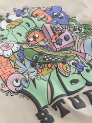 Stone Back Print Short Sleeve Graphic T-Shirt (3-16yrs) - Image 8 of 8