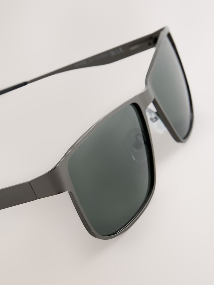 Stahlgrau - Rechteckig SonnenbrilleN - Bild 3 von 3