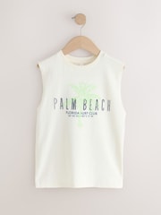 Ecru Palm Embroidery Tank Vest (3-16yrs) - Image 5 of 8