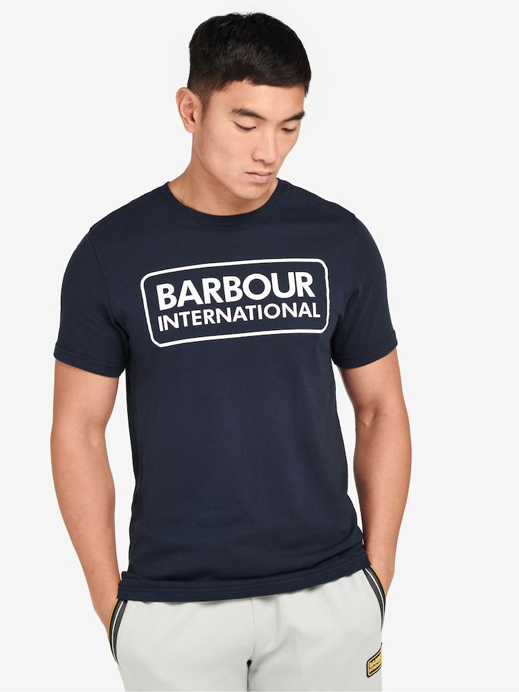 Barbour® International Blue Large Logo Intern T-Shirt - Image 2 of 8 Barbour® International Blue Large Logo Intern T-Shirt - Image 2 of 8