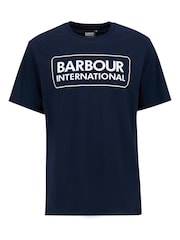 Barbour® International Blue Large Logo Intern T-Shirt - Image 8 of 8