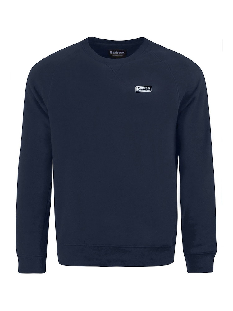 Niebieski - Sweter Barbour® International Essential z wycięciem pod szyją - Obraz 3 z 3 Niebieski - Sweter Barbour® International Essential z wycięciem pod szyją - Obraz 3 z 3