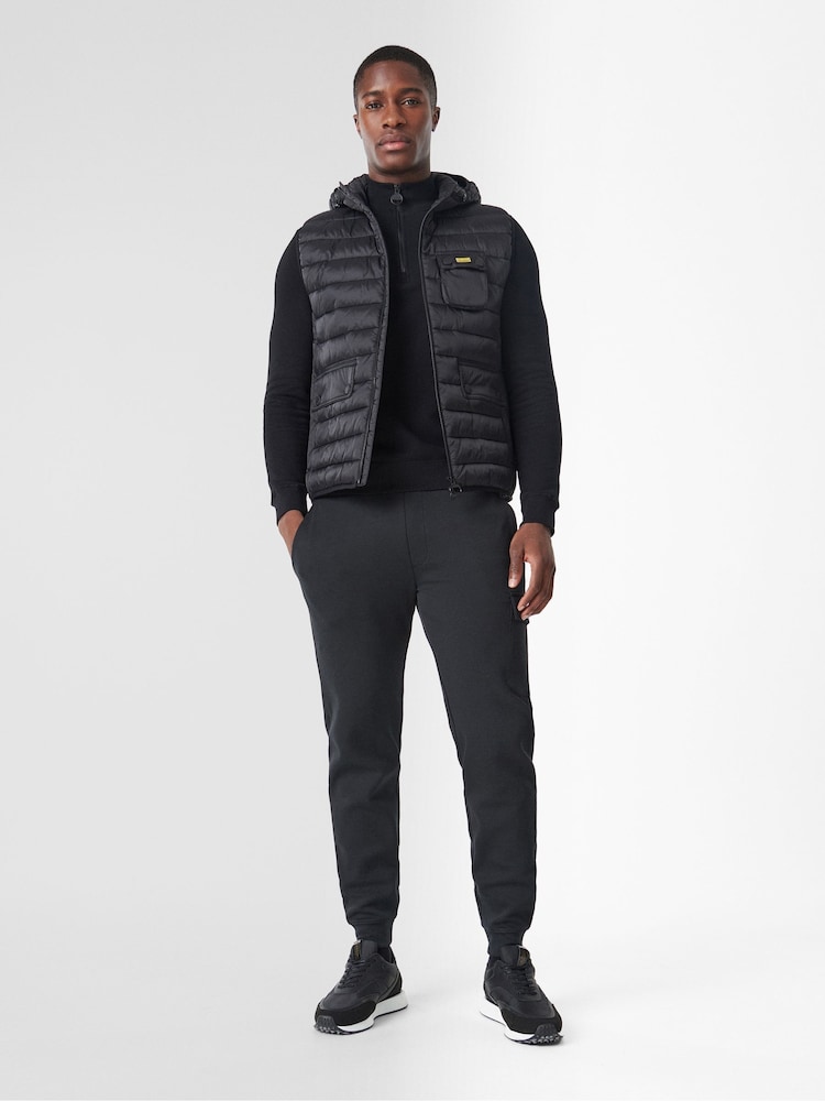 Barbour® International Black Ouston Hood Gilet - Image 2 of 6