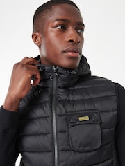 Barbour® International Black Ouston Hood Gilet - Image 4 of 6