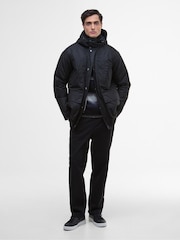 Barbour® International Black Oakdale Wax Coat - Image 3 of 7