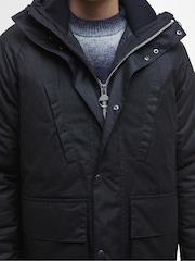Barbour® International Black Oakdale Wax Coat - Image 4 of 7