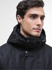 Barbour® International Black Oakdale Wax Coat - Image 6 of 7