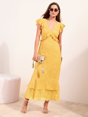 Friends Like These Short Sleeve Ruffle Midi Dress - 图片1 / 4