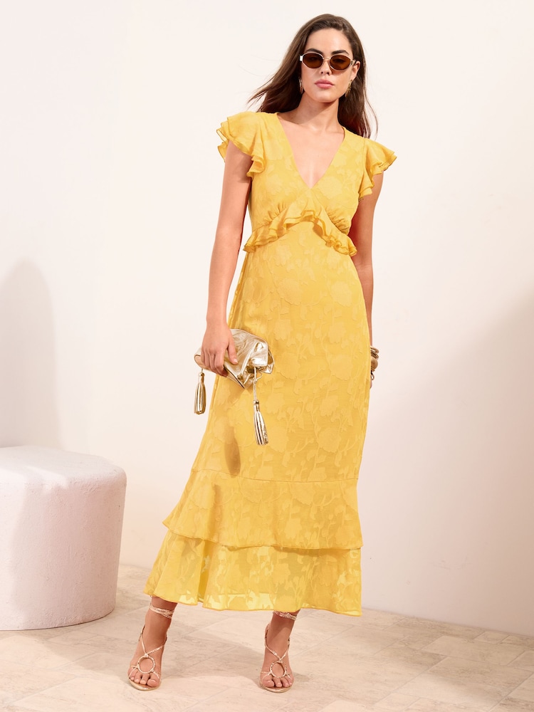 Friends Like These Short Sleeve Ruffle Midi Dress - 图片1 / 4