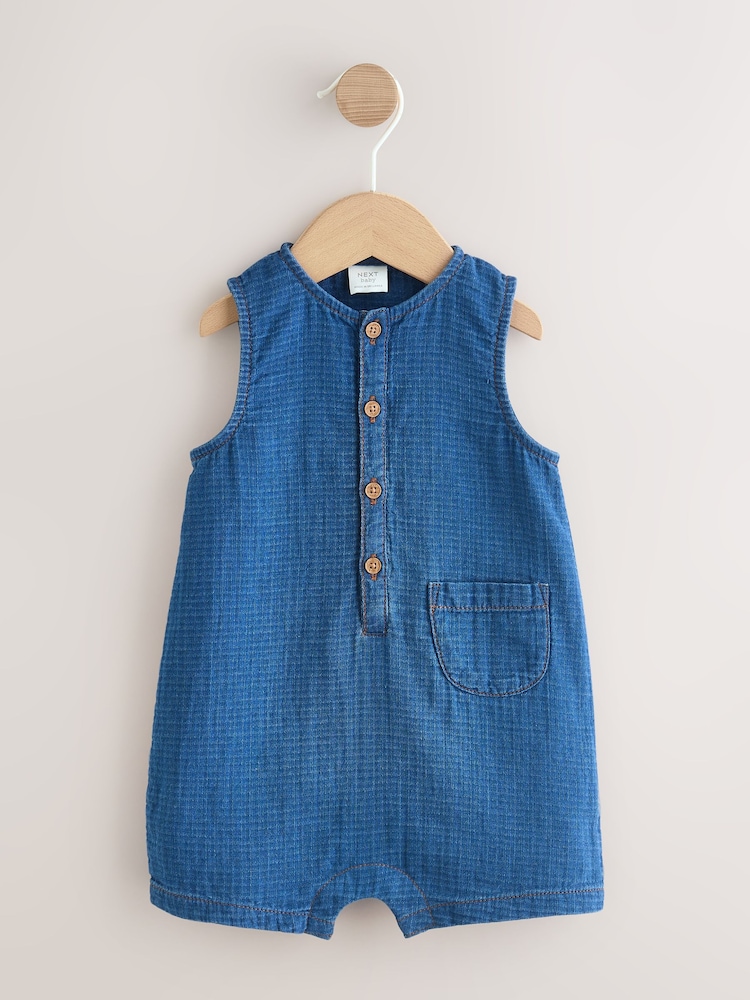 Navy Blue Jersey Baby Rompers (0mths-3yrs) - Image 1 of 7