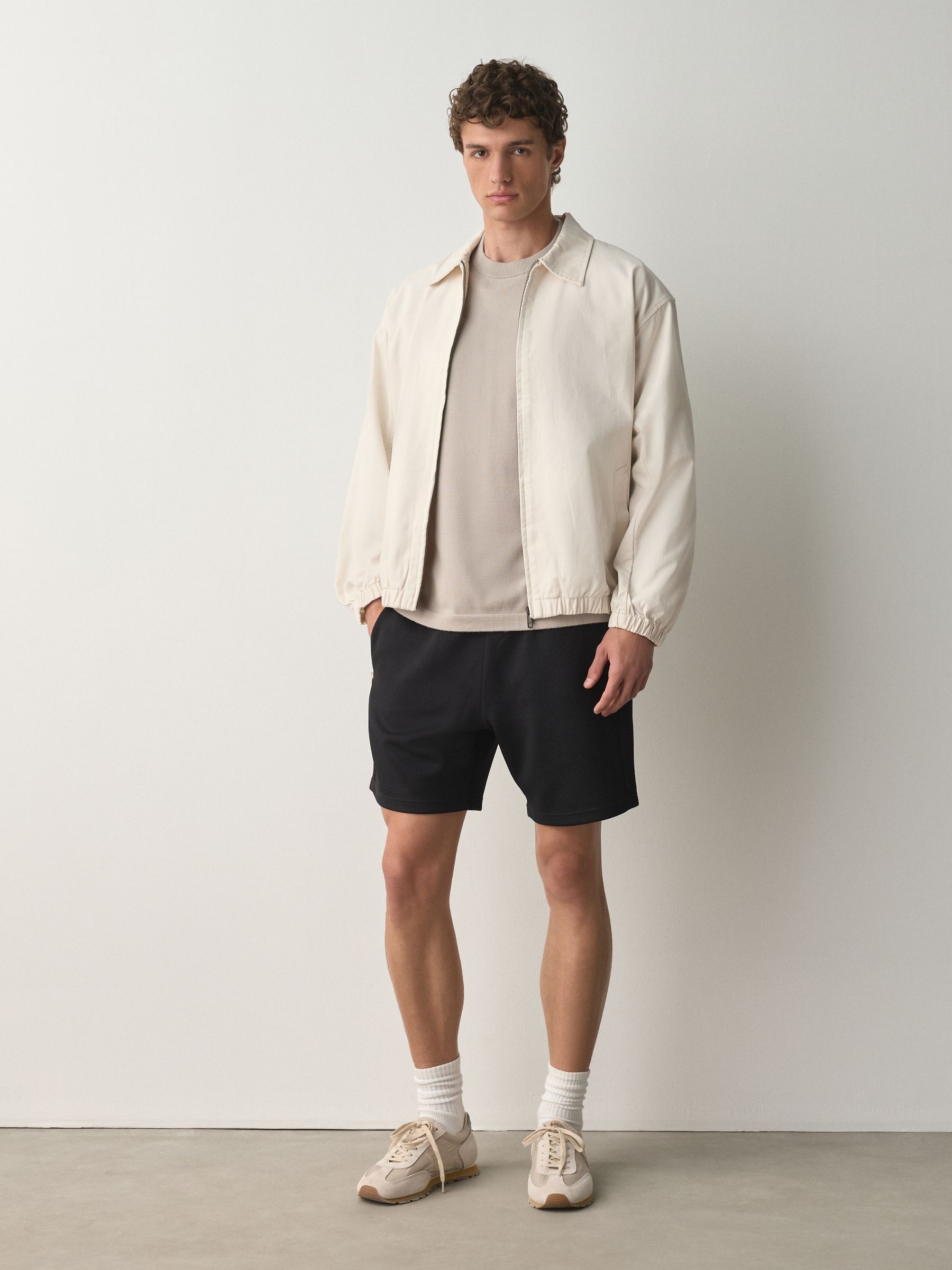Buy Black Textured Jersey Zip Pocket Shorts from Next USA
