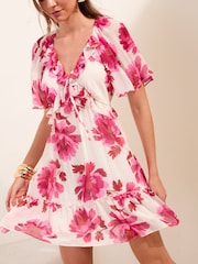 Friends Like These Short Sleeve Ruffle Mini Dress - Image 1 of 4