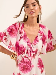 Friends Like These Short Sleeve Ruffle Mini Dress - Image 3 of 4