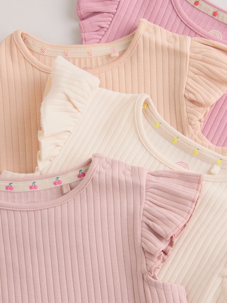 Pink Baby Short Sleeve Peplum T-Shirts 4 Pack (0mths-2yrs) - Image 11 of 11 Pink Baby Short Sleeve Peplum T-Shirts 4 Pack (0mths-2yrs) - Image 11 of 11