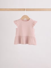 Pink Baby Short Sleeve Peplum T-Shirts 4 Pack (0mths-2yrs) - Image 3 of 11