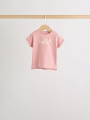 Pink Slogan Baby Short Sleeve T-Shirts 4 Pack (0mths-2yrs) - Image 5 of 14