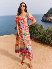 Friends Like These X Lucy Mecklenburgh Robe Mi-longue à manches bouffantes - Image 3 de 4