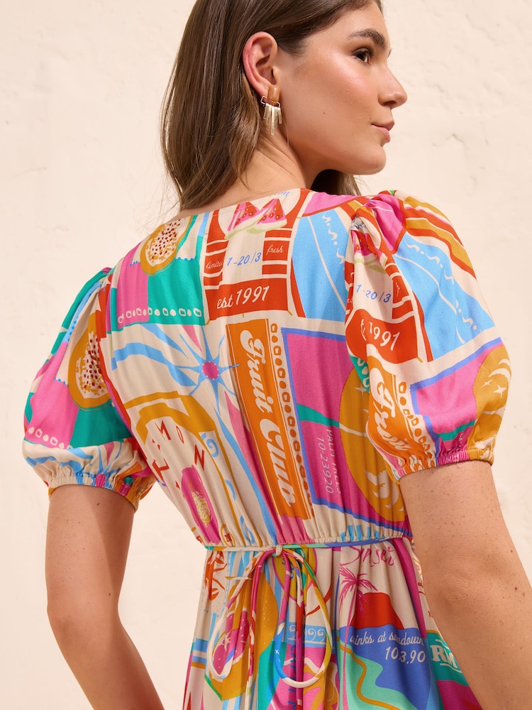 Friends Like These X Lucy Mecklenburgh Robe Mi-longue à manches bouffantes - Image 4 de 4