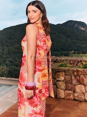 Friends Like These Pink Petite Chiffon Scarf Detail Maxi Dress - Image 3 of 5