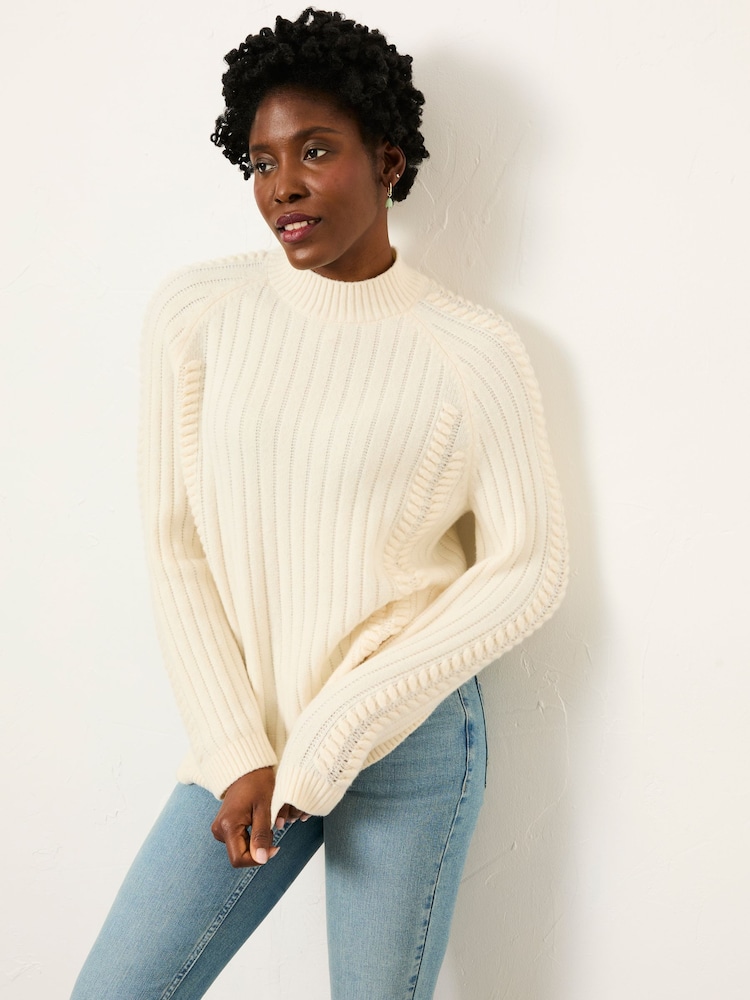 FatFace Hazel Ivory Longline Knitted Jumper - Image 1 of 5 FatFace Hazel Ivory Longline Knitted Jumper - Image 1 of 5