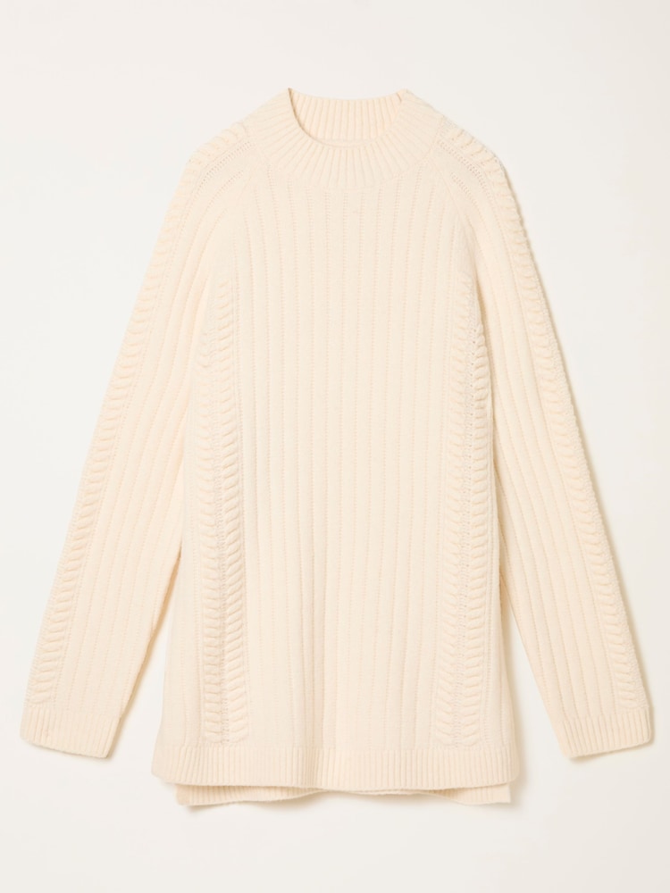 FatFace Hazel Ivory Longline Knitted Jumper - Image 5 of 5 FatFace Hazel Ivory Longline Knitted Jumper - Image 5 of 5