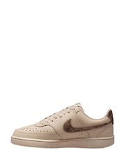 Nike Beige Court Vision Low Trainers - Image 2 of 4