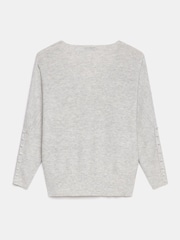 Mint Velvet Grey Cotton Blend Batwing Jumper - Image 8 of 8