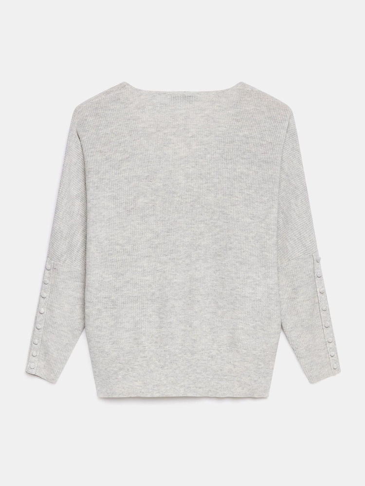 Mint Velvet Grey Cotton Blend Batwing Jumper - Image 8 of 8