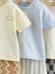 Grey/Blue Wave Print Tops and Shorts Baby Set 6 Piece (0mths-3yrs) - Image 11 of 14