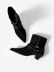 Mint Velvet Black Molly Suede Ankle Boots - Image 4 of 5