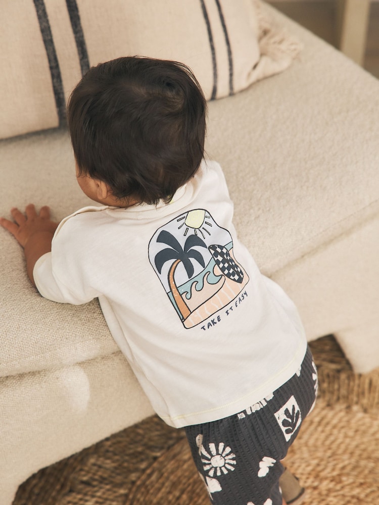 Grey/White Palm Top and Shorts Baby Set (0mths-2yrs) - Image 1 of 16 Grey/White Palm Top and Shorts Baby Set (0mths-2yrs) - Image 1 of 16