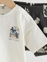 Grey/White Palm Top and Shorts Baby Set (0mths-2yrs) - Image 11 of 16