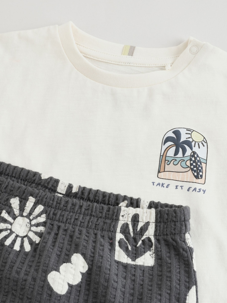 Grey/White Palm Top and Shorts Baby Set (0mths-2yrs) - Image 16 of 16 Grey/White Palm Top and Shorts Baby Set (0mths-2yrs) - Image 16 of 16