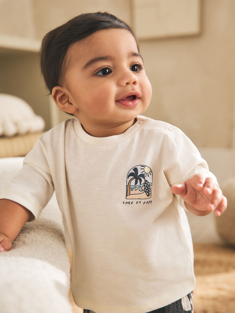 Grey/White Palm Top and Shorts Baby Set (0mths-2yrs) - Image 2 of 16 Grey/White Palm Top and Shorts Baby Set (0mths-2yrs) - Image 2 of 16
